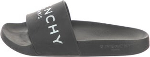 Givenchy Rubber Slides Black Graphic Print Includes Box & Dust Bag Designer