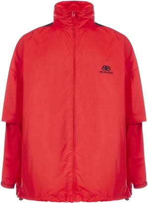 balenciaga windbreaker red