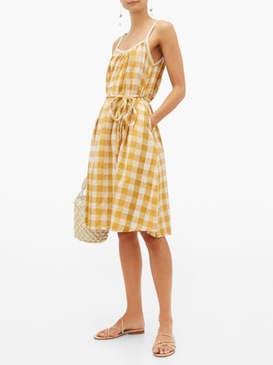 Ace&Jig Noelle Checked Tie-waist Cotton Dress - Yellow
