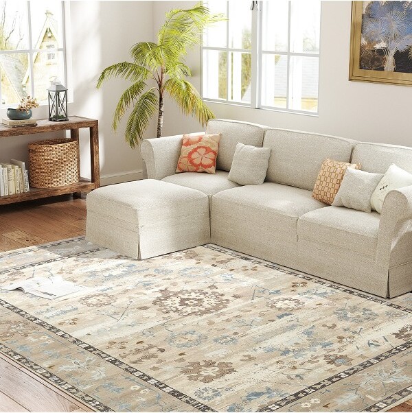 SUGIFT 5x7WashableAreaRugSoftFauxCashmereBohoRugwithNonSlipBackingforLivingRoomBedroom