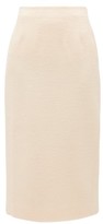 Thumbnail for your product : Alessandra Rich High-rise Wool-blend Tweed Midi Skirt - Ivory