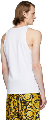 Versace Underwear White Logo Tank Top