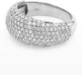Thumbnail for your product : Sheryl Lowe Oxidized Silver Pave Diamond Bomber Ring, Size 8