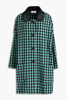 Thumbnail for your product : RED Valentino Embellished gingham wool-blend coat