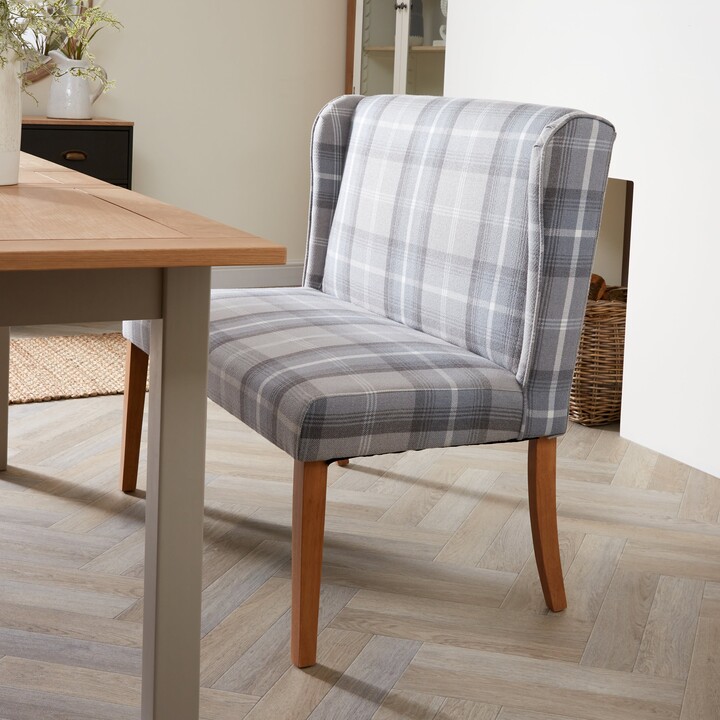 Dunelm Oswald Dining Bench Seat, Fabric Grey/White ShopStyle
