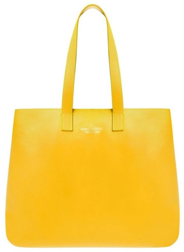 Tamara Harvey Yellow Leather Tote Bag Shopstyle 