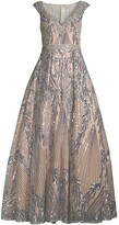 Thumbnail for your product : Mac Duggal Metallic Sequin Evening Gown