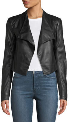 Theory Crossover Paperweight Leather Jacket