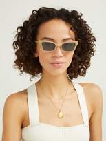 Thumbnail for your product : Self-Portrait Eloise Cat Eye Acetate Sunglasses - Womens - Ivory