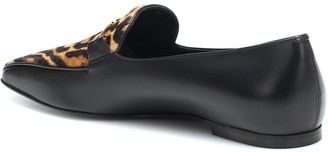 Burberry Leopard-print calf-hair loafers