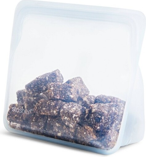 Stasher stasherPremiumSiliconeReusableFoodStorageStand-UpMidBag-Clear:Microwave-Safe,Heat-ResistantBPA-Free