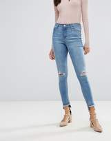 Thumbnail for your product : Miss Selfridge Distressed Step Hem Jeans
