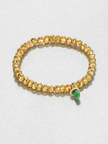 Thumbnail for your product : Sydney Evan Jade, Diamond & 14K Yellow Gold Pyrite Beaded Stretch Bracelet
