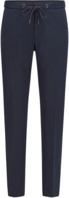 HUGO BOSS Slim-fit trousers in patterned stretch jersey