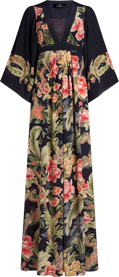 Etro Floral-Print Crepe-De-Chine Dress