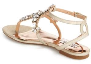Badgley Mischka 'Cara' Crystal Embellished Flat Sandal