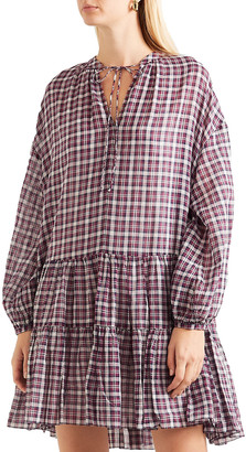 The Great The Timber Ruffled Checked Cotton Dress