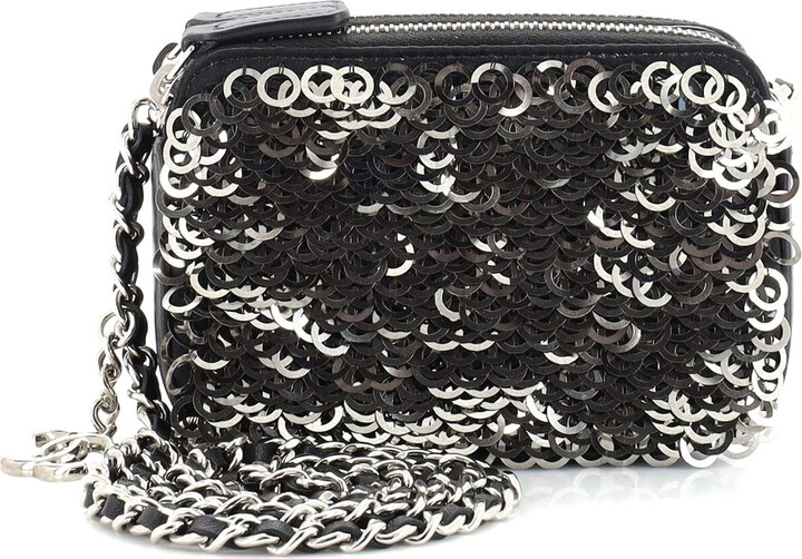 MODA ARCHIVE X REBAG Pre-Owned Chanel Mini Sequined Leather Double Zip  Chain Camera Bag - ShopStyle