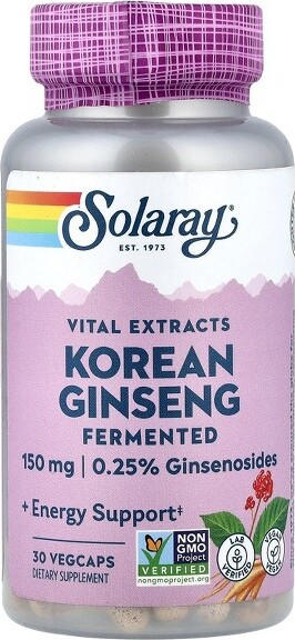Solaray SolarayVitalExtracts,FermentedKoreanGinseng,150mg,30VegCaps