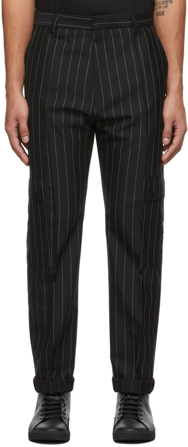Men's Black Pinstripe Trousers | Shop the world's largest 