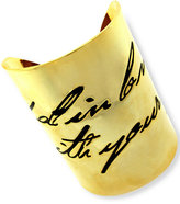 Thumbnail for your product : Vince Camuto Gold-Tone Wide "Fall In Love With Your Life" Cuff Bracelet