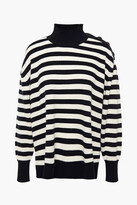 Thumbnail for your product : Zimmermann Button-detailed striped cashmere turtleneck sweater