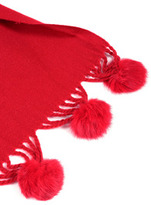 Thumbnail for your product : Solid Red Scarf with Fluffy Balls