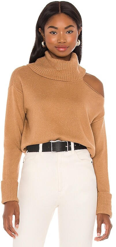 turtleneck cold shoulder sweater