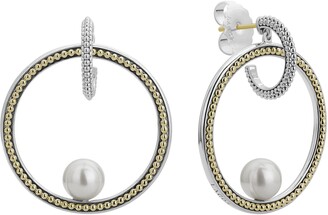 Lagos Luna Pearl Caviar Frontal Hoop Earrings
