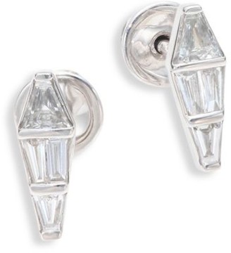 Nikos Koulis Spectrum Tapered Diamond & 18K White Gold Stud Earrings
