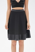 Thumbnail for your product : Forever 21 faux leather-trimmed skirt