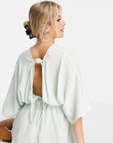 Thumbnail for your product : ASOS Maternity DESIGN maternity plait-belted beach cover-up in silky mint