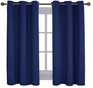 NICETOWN All Season Thermal Insulated Solid Grommet Top Blackout Curtains/Drapes/Panels for Kid's Room (Royal Navy Blue
