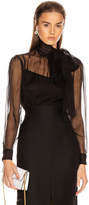 Thumbnail for your product : Valentino Tie Long Sleeve Blouse in Black | FWRD
