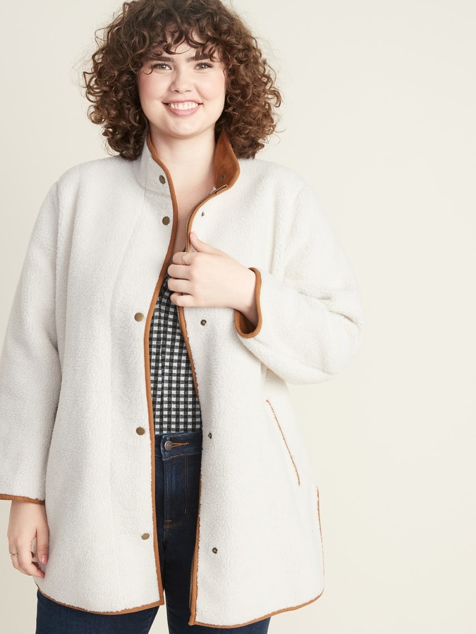 plus size sherpa coat