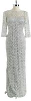 Thumbnail for your product : Kay Unger Three Quarter Sleeved Lace Dress