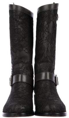 Valentino Lace Knee-High Boots