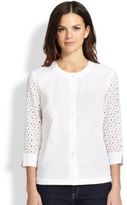 Thumbnail for your product : Saks Fifth Avenue Peasant Eyelet-Sleeve Top