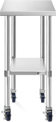 KUTLER Stainless Steel Table with Caster Wheels NSF Commercial Work Table with Undershelf