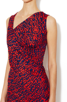 Thumbnail for your product : Halston Jersey Printed Dress with Asymmetrical Neckline