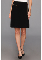 Thumbnail for your product : Nine West Bi Stretch Zipper Detailed A-Line Skirt
