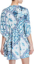 Thumbnail for your product : Blue Island Printed V-Neck Dress Swim Cover-Up