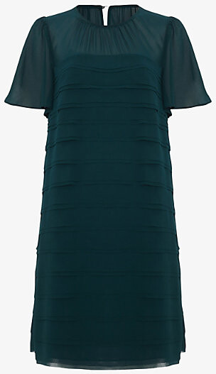 Phase Eight Womens Teal Fallon Layered Woven Mini Dress 14