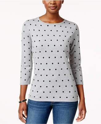 Karen Scott Dot-Print Sweater, Created for Macy's