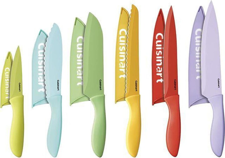 Cuisinart C55-12PCER1 12pc Ceramic Coated Color Knife Set with Blade Guards
