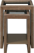 Gracie Oaks Nesting Tables with Glass Top