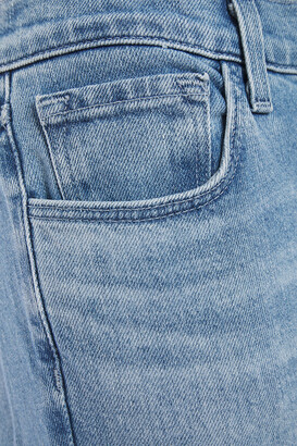 J Brand Selena frayed mid-rise kick-flare jeans