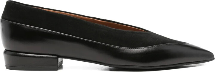 ANGEL ALARCON Pointed-Toe Suede-Leather Pumps