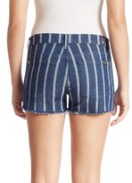 Thumbnail for your product : 7 For All Mankind Striped Cut-Off Denim Shorts