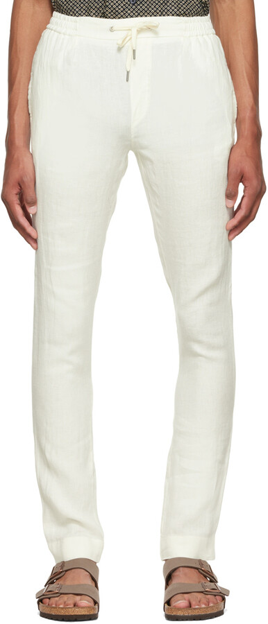 Ralph Lauren Purple Label Off-White Linen Trousers - ShopStyle Pants